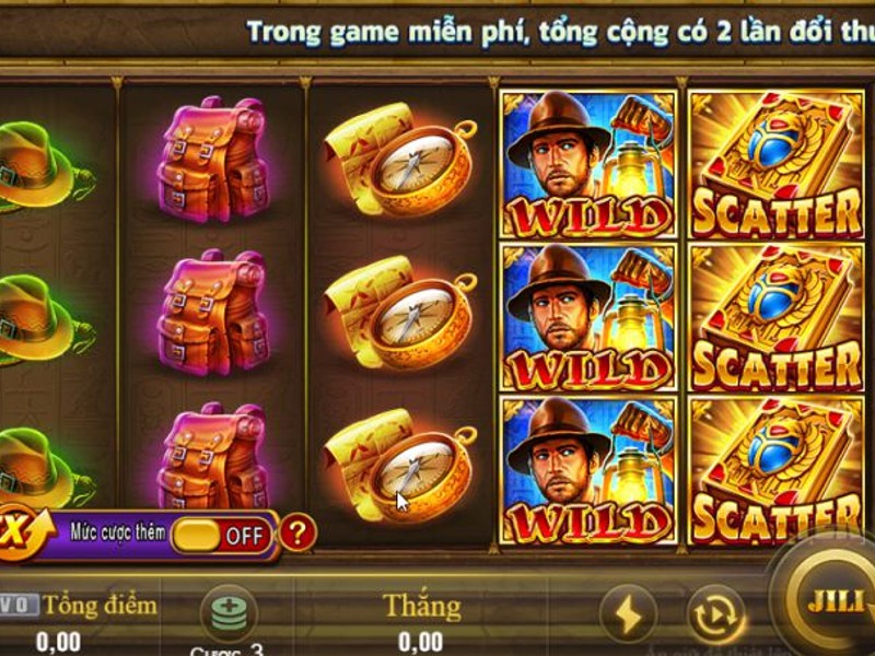 Hình ảnh giao diện game nổ hũ với các tính năng mua vòng thưởng và ante bet